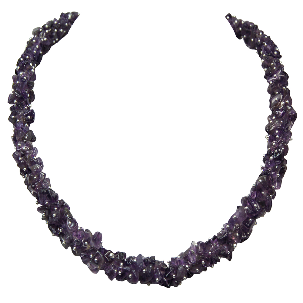 Necklaces - Amethyst Cluster Necklace (India)- Amethyst
