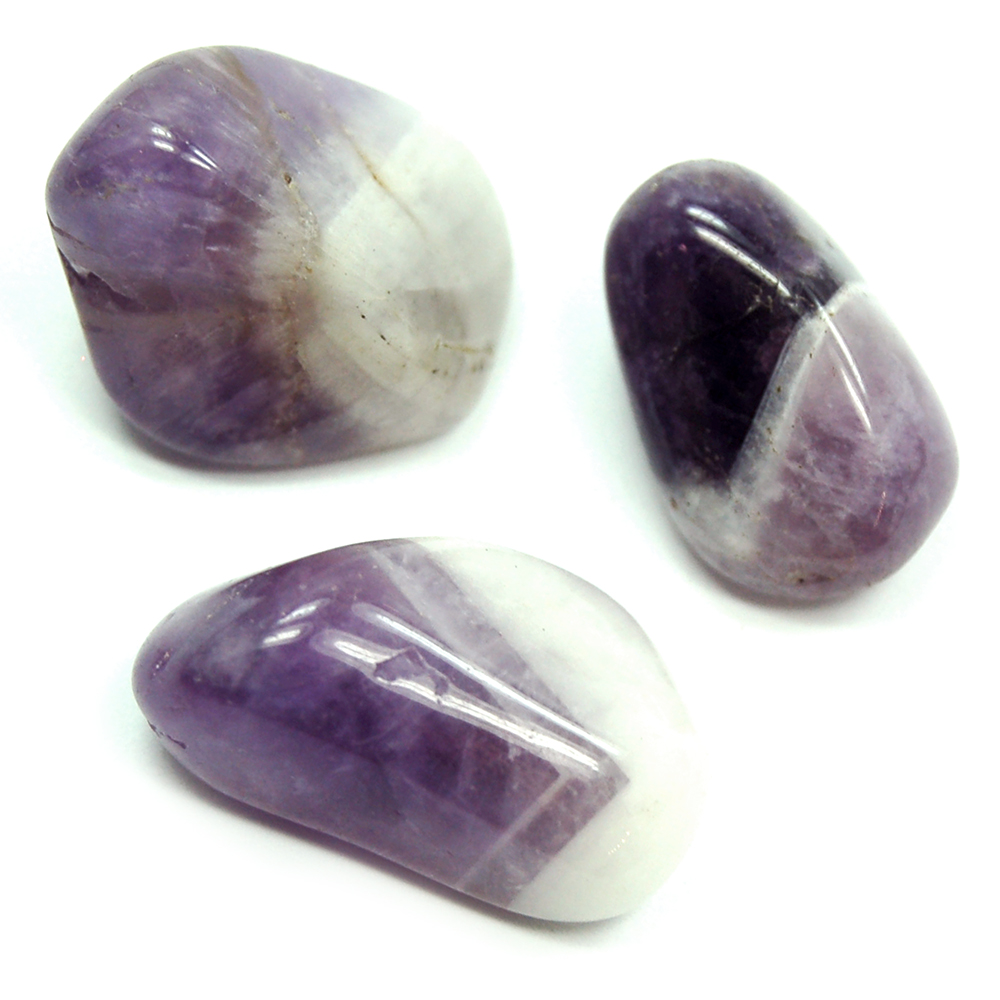 Tumbled Banded/Chevron Amethyst (Africa) - Tumbled Stones- Banded Amethyst