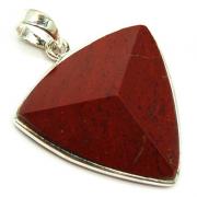 Discontinued - Red Jasper Faceted Triangle Pendant (India)